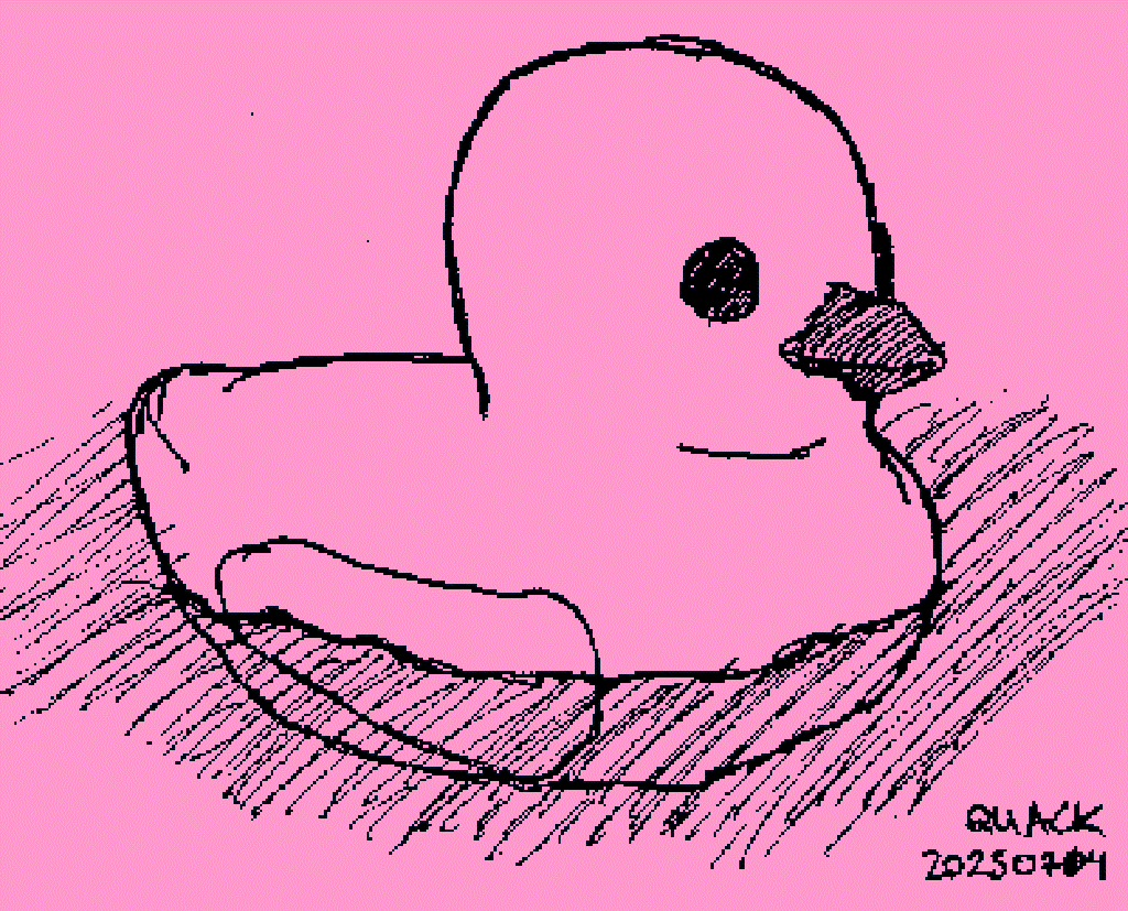 line art of a rubber duck