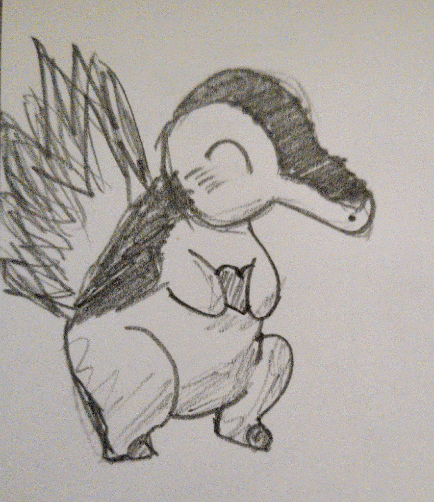 greylead sketch of the pokemon cyndaquil