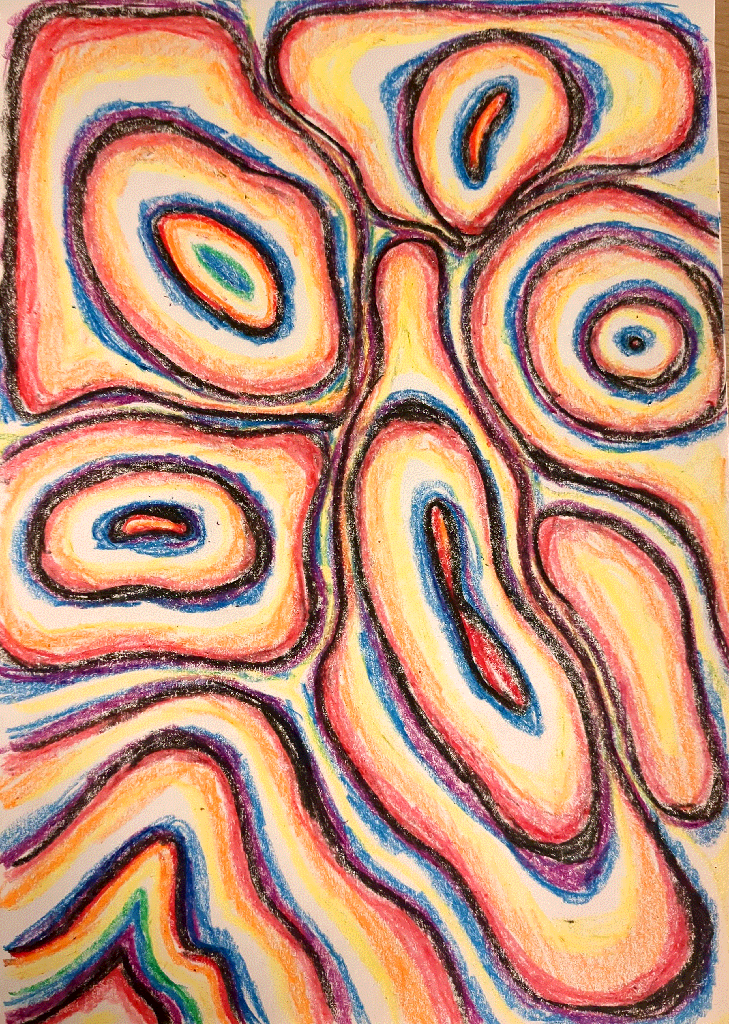 abstract rings of colour melting into each other