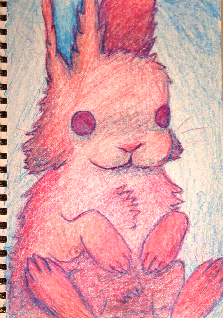 a huge crayon rabbit