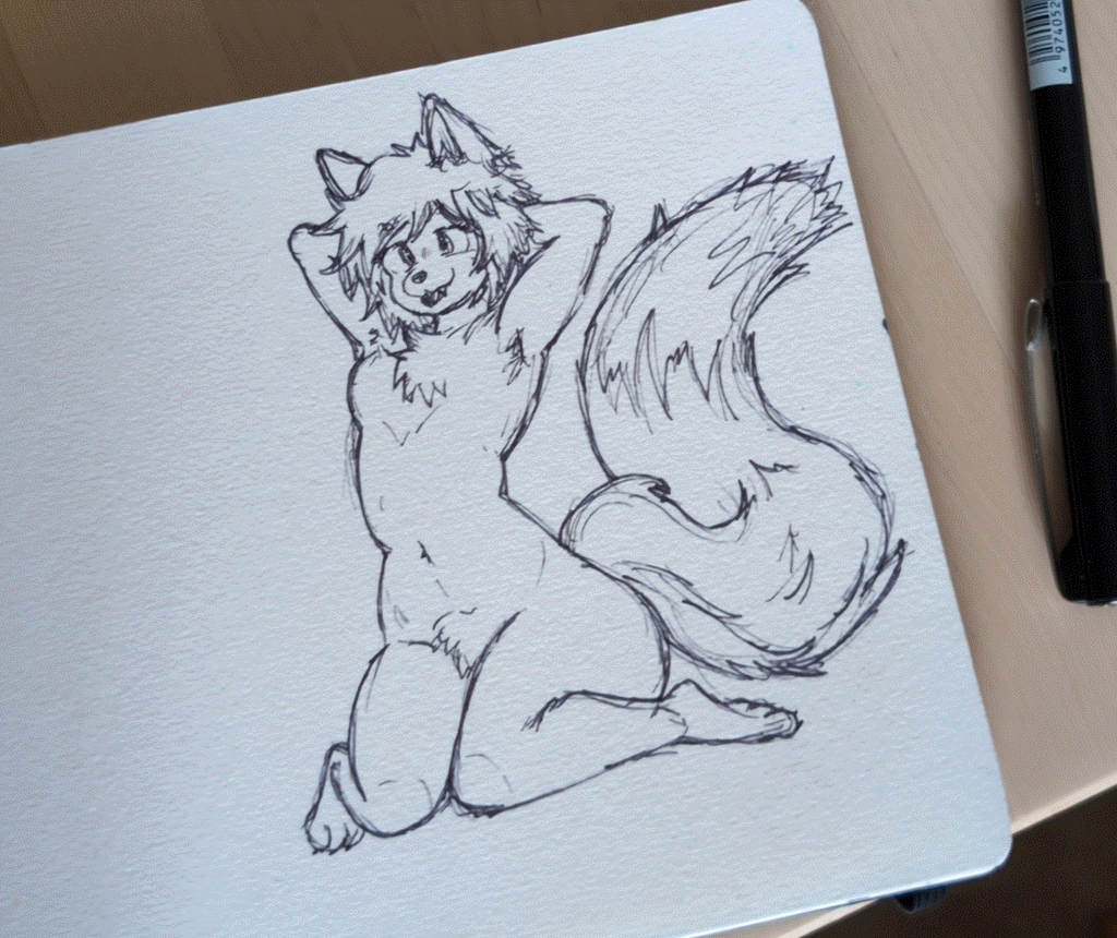 a nondescript furry in a cute pin-up pose
